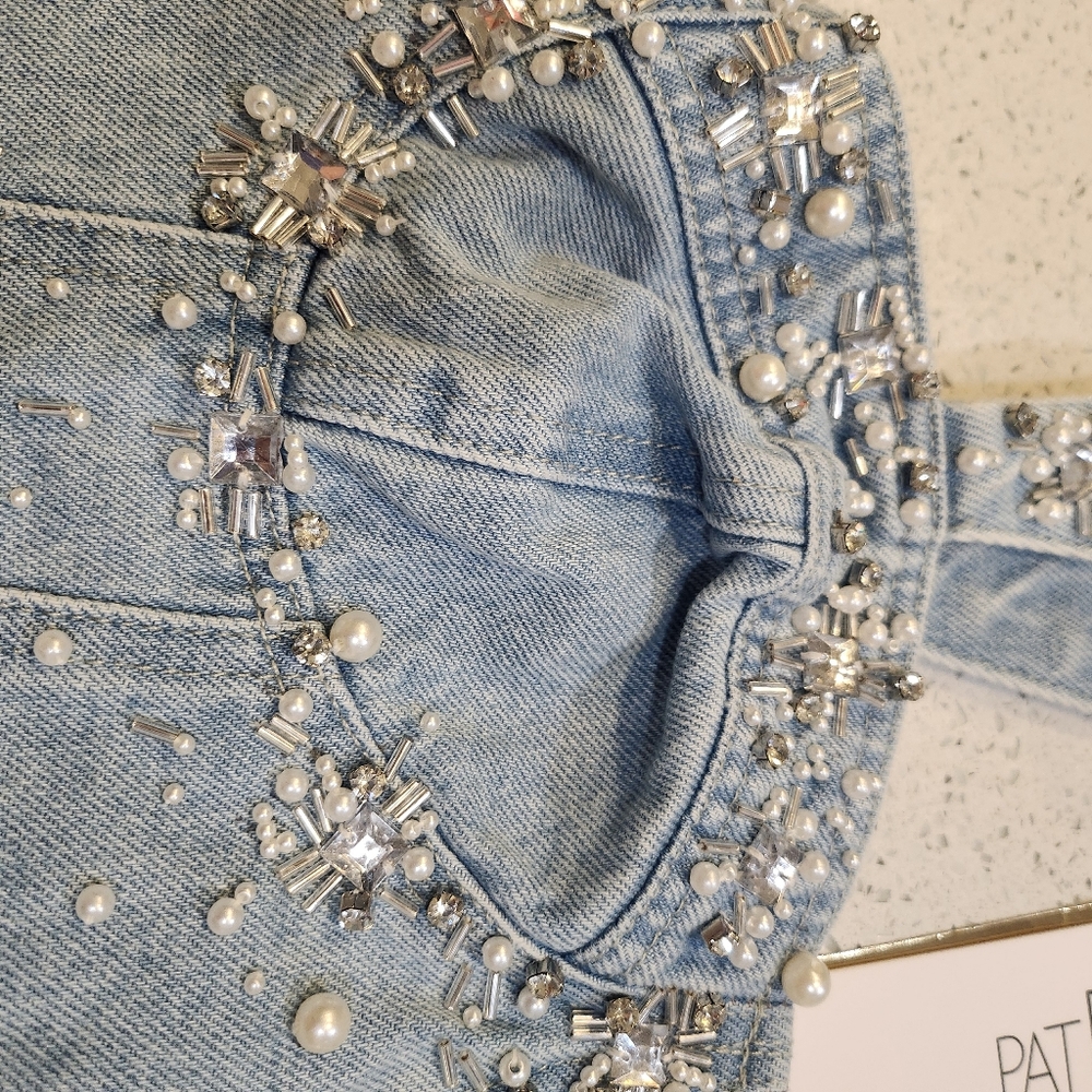 Patbo Hand Beaded Denim Top - Picture 15 of 15